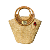 Water Hyacinth Bag With Rattan Handle